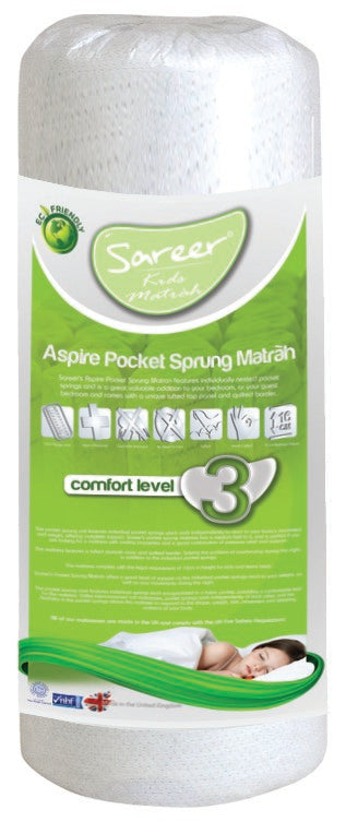 Sareer Matrah 2ft6 Small Single Aspire Kids Pocket Sprung Mattress