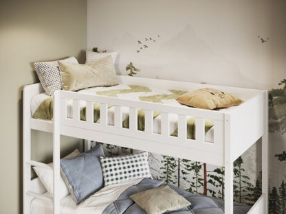 Flair Furnishings Bea Wooden White Bunk Bed with Stairs