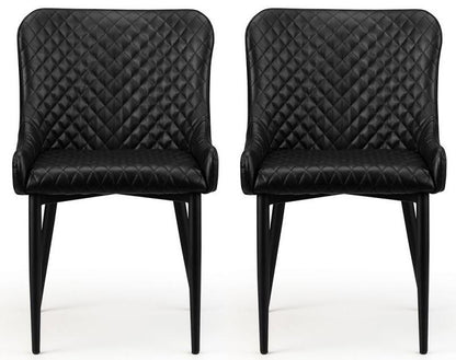 2 x Julian Bowen Black Faux Leather Dining Chairs