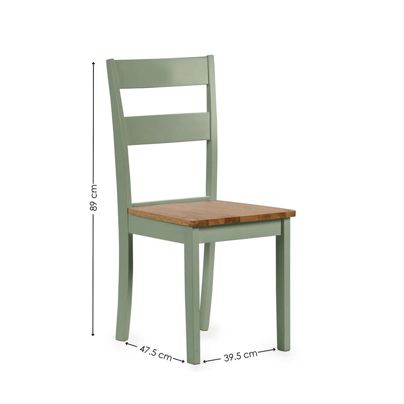 Linwood Set of 2 Sage Green and Natural Dining Chairs