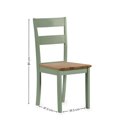 Linwood Set of 2 Sage Green and Natural Dining Chairs