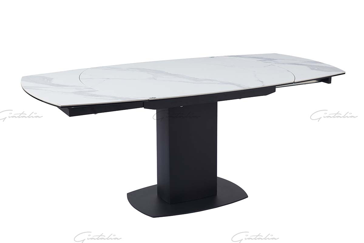 Modern ceramic swivel extending dining table