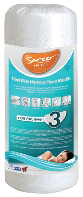 Sareer Matrah 2ft6 Small Single Cool Blue Memory Foam Mattress