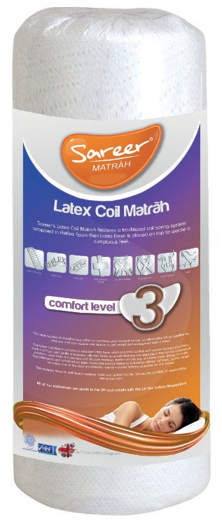 Sareer Matrah 2ft6 Small Single Latex Open coil Mattress