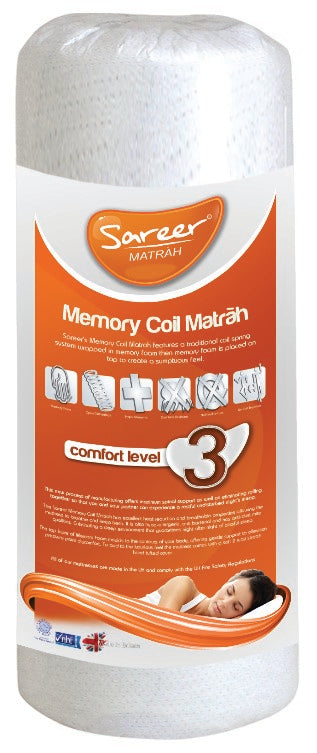 Sareer Matrah 2ft6 Small Single Memory Coil Mattress