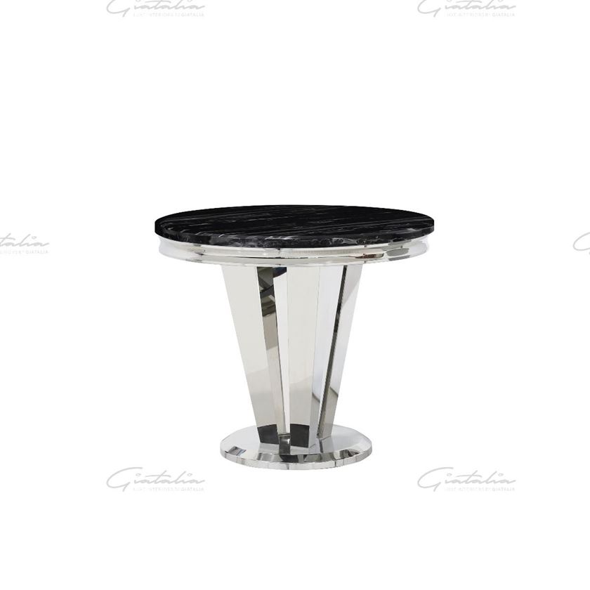 Giatalia Riccardo 130cm Black Marble Round Dining Table