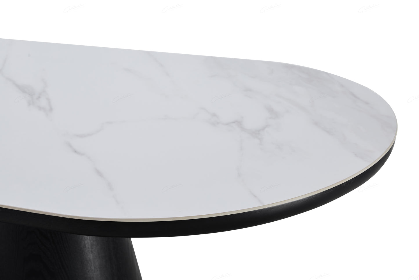 Shop Giatalia Bianca 200cm Oval Black & White Top Sintered Stone Dining Table