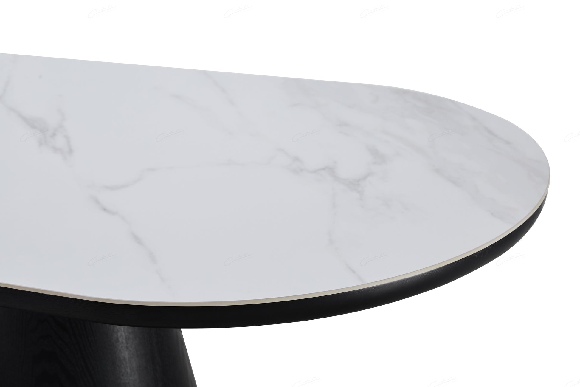 Shop Giatalia Bianca 200cm Oval Black & White Top Sintered Stone Dining Table
