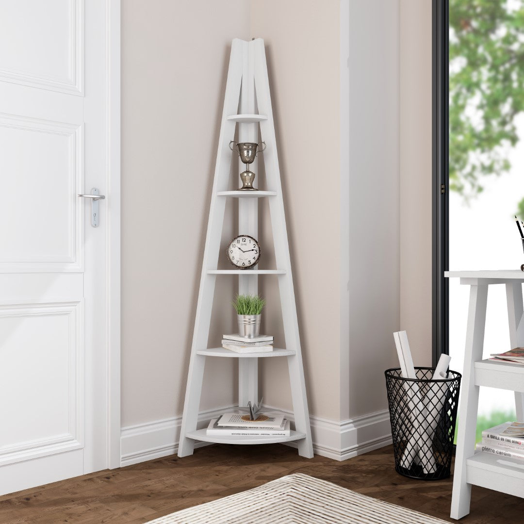 LPD Tiva White Corner Shelving Ladder