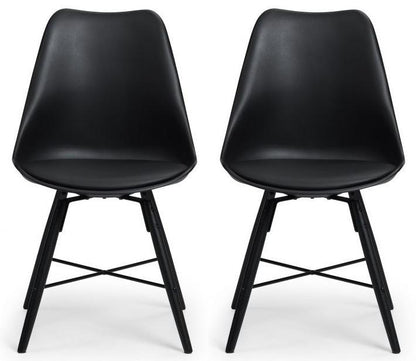 2 x Julian Bowen Kari Black Seat & Black Legs Dining Chairs